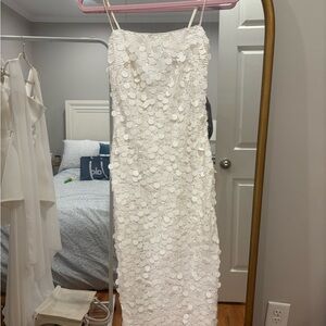 Petal & Pup White Sequin Midi Dress